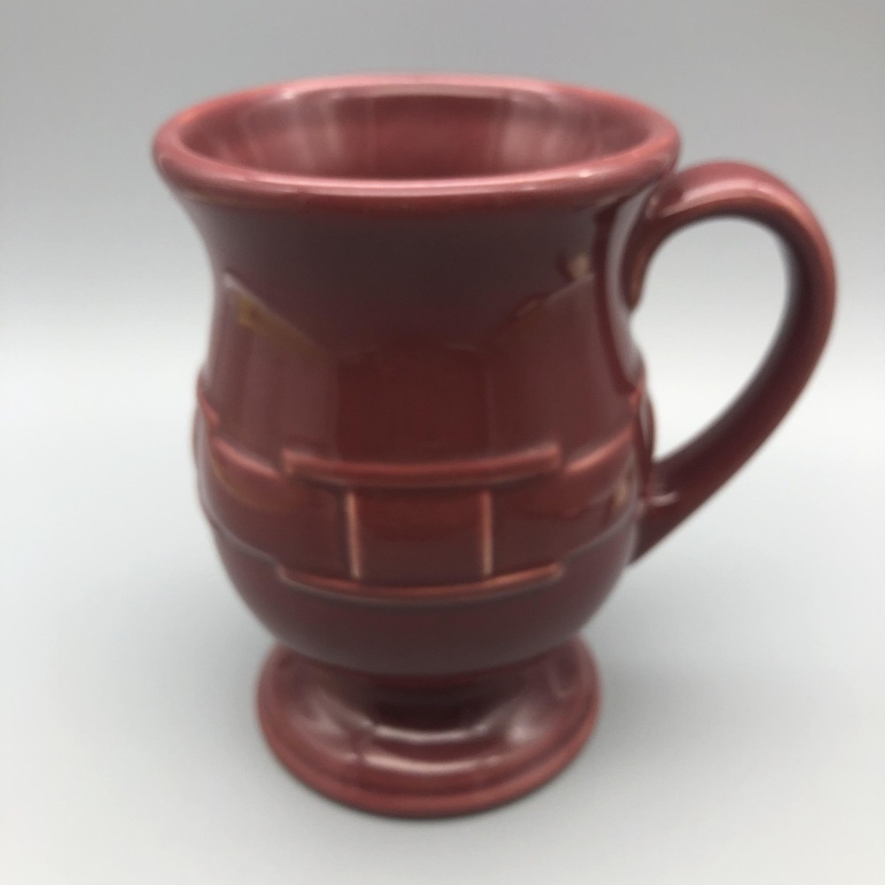 Longaberger Vitrified Pottery Mug Paprika Pedestal Woven Traditions Coffee‎ Cup